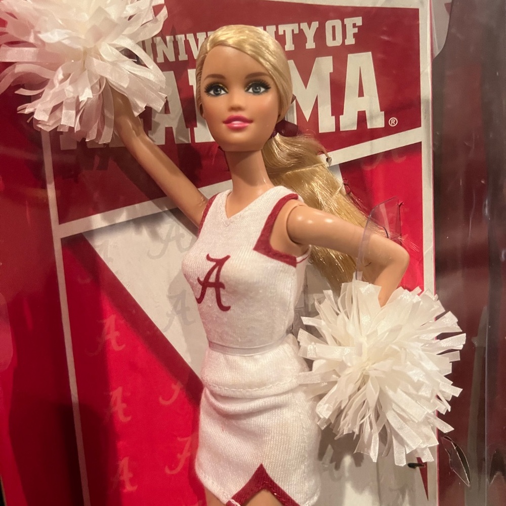 Barbie University Cheerleader Doll in White and Red